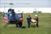 Air Evac prepares to take off at the scene of an accident.